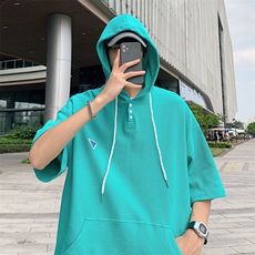 特P38控68华夫格冰丝连帽短袖男夏季外套中性宽松LM01，女装短外套，电商B370