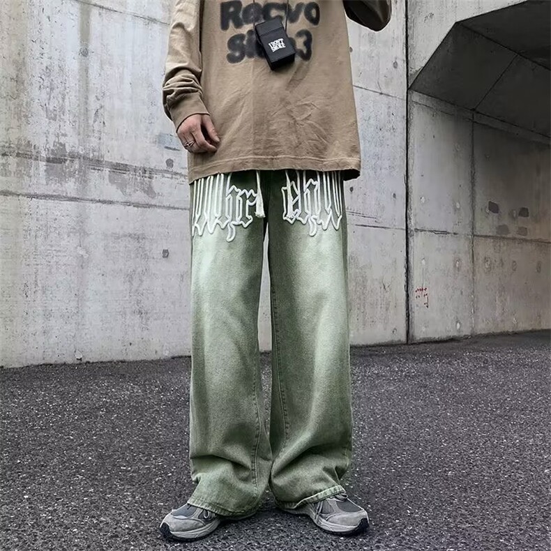 美式牛仔裤男秋季新款韩版潮牌宽松直筒裤高街痞帅裤子NK503-P45,男装牛仔裤,星座1008-2