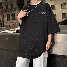 2024春夏季新款男休闲圆领短袖喷金T恤DX05P40，男装T恤，星座1116-2