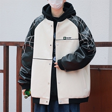 精品秋冬装飞行棒球服男女夹克毛呢拼皮刺绣轻熟JK1701-P115港风A，男装夹克，星座401