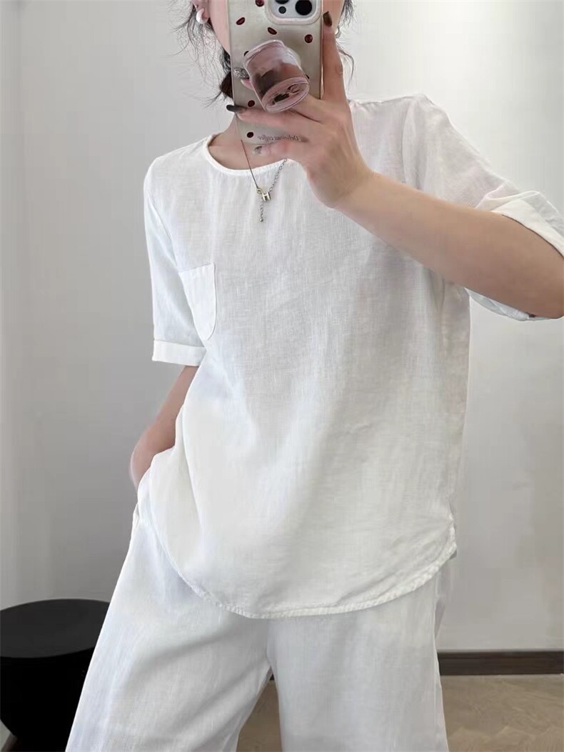 竺麻单兜小衫时尚日常女外穿,女装衬衫,湘姗