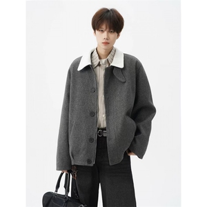 潮流混纺前纤丝套棉服ins文艺慵懒流行时尚新款简约百搭W6869-P75图片