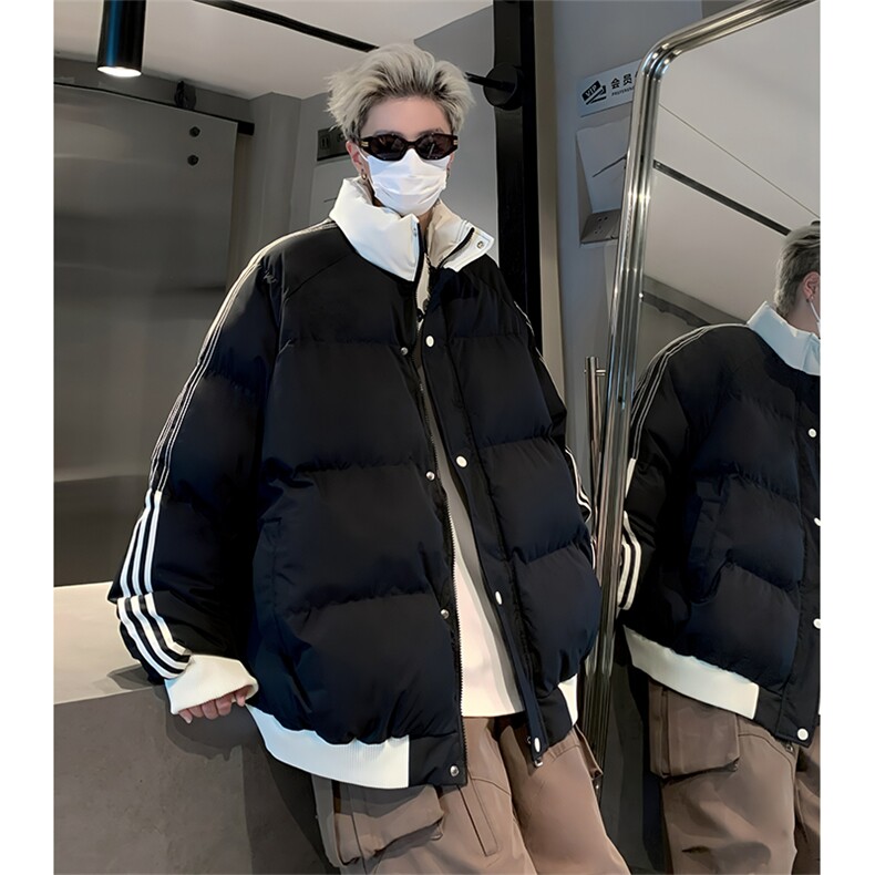 抖音得物可供视频拼接织带三防加厚羽绒棉衣外套面包棉服LL2288,男装棉衣,电商A486