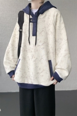 WY10158-特P55控98新款连帽撞色解构拼接大码男宽松情侣卫衣，男装卫衣，电商A059
