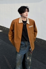 8XL-M春季水洗帆布短款夹克男生vintage美式复古工装外套JK003P98，男装夹克，电商B312