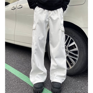 欧美vibe风黑色高街裤子男工装机能排扣情侣潮牌牛仔裤HR31图片