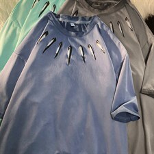 夏季港风新款短袖潮牌时尚宽松男士冰丝T恤短袖上衣TC3124-P33，男装T恤，星座717