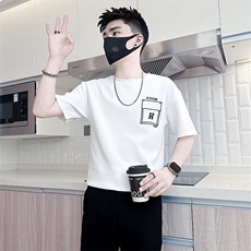 短袖T恤男简约刺绣潮流百搭社会小伙半袖衣服301C-DT89-P48控68，男装T恤，星座301C（原B323）