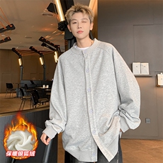 薄款改加绒特批P40无差价冬季加厚美式大码开衫卫衣男W2338J加绒，男装卫衣，电商A001