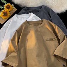 液态棉短袖T恤男夏oversize美式复古衣服潮牌潮流320g重磅t恤半袖，男装T恤，星座416B-1