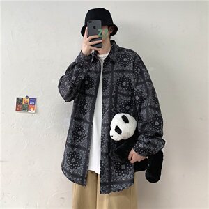 202-7-GC05  2021春秋季新款男士长袖衬衫男复古民族风图片