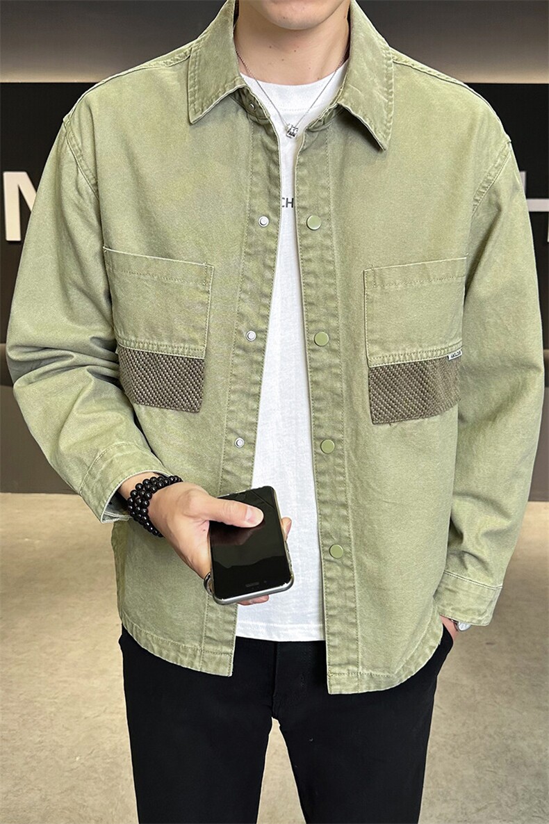 春季新款牛仔外套男衬衫式夹克男B321-9502-P115,男装衬衫,电商B321-1