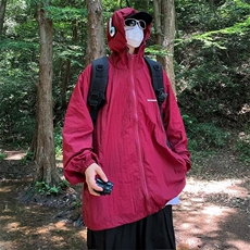 酒红色时尚防晒衣男款夏季美式复古连帽冲锋衣CH8025P38，男装夹克，星座1116-2