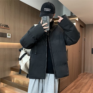 青少年拉链常规款男士棉服加厚保暖外套常规日常标准立领长袖图片