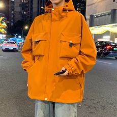 休闲拉链夹克情侣冲锋衣防风衣连帽外套JK451p75，男装夹克，电商D315