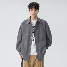 2026春夏格子衬衫学生男女情侣长袖港风外套，男装衬衫，星座1206-1（原A206-1）