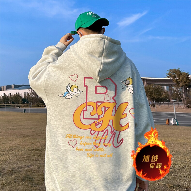 500克重磅秋冬美式加绒加厚卫衣外套DL1609常规特P35加绒特40图片