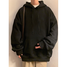 CM001P55加绒60潮牌情侣重磅纯棉卫衣秋冬运动宽松休闲纯色帽衫，男装卫衣，星座304A-1