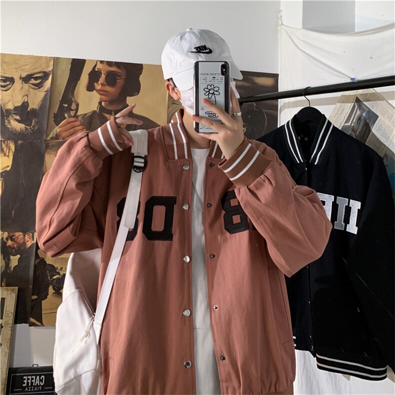 春秋季外套男港风ins宽松潮流百搭情侣帅气刺绣棒球服jk814-p50,男装夹克,星座1008
