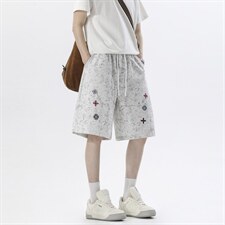 深度库存刺绣弯刀短裤染裤子P35控68，男装牛仔裤，电商D205