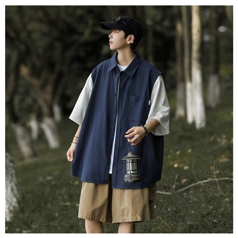 复古纯色衬衫外穿春夏衬衣休闲外套内搭C302,男装衬衫,星座1116A（原606A-3）