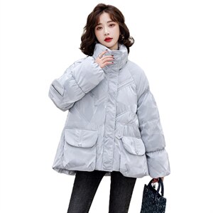 羽绒服新款2022年冬季女装时尚大气修身中长款90白鸭绒韩版羽绒服图片