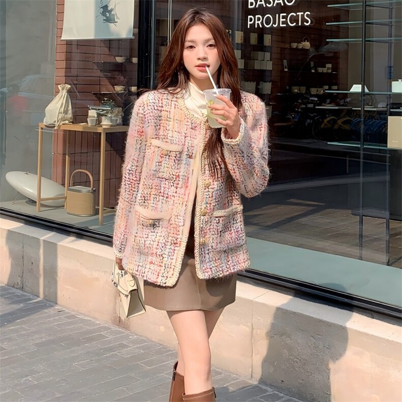 现货小香风重工毛呢短外套显瘦百搭气质款，女装短外套，天使之佳话