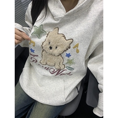 时尚卫衣女年冬季韩系可爱小狗植绒绣慵懒风情侣外套W36，男装卫衣，星座1116A（原606A-3）