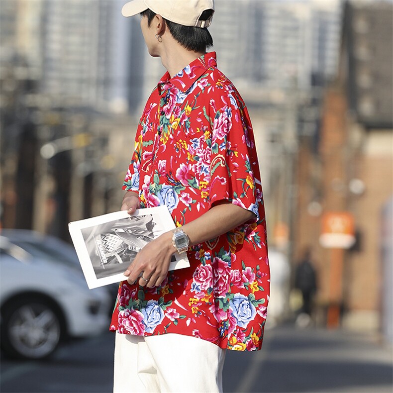 P01中性男女休闲大码花衣服polo衫宽松透气东北大花风团队服，男装Polo衫，星座115A(原星座507）