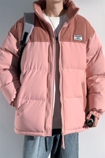 冬季青少年灯芯绒立领拼接外套休闲百搭面包服棉服5302-P78，男装棉衣，电商B306