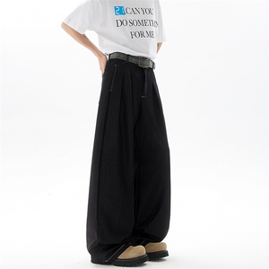 8XL-M 冰丝仿牛仔裤男百搭简约阔腿宽松弯道直筒休闲裤男K9150图片