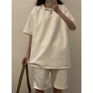 中性风麂皮绒短袖T恤男DT8766P23短裤男DK8767P32套装TZ8757P55图片