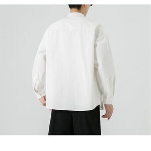 中式复古工装白衬衫禅意茶服男秋季长袖衬衣居士汉服J6911-P55图片