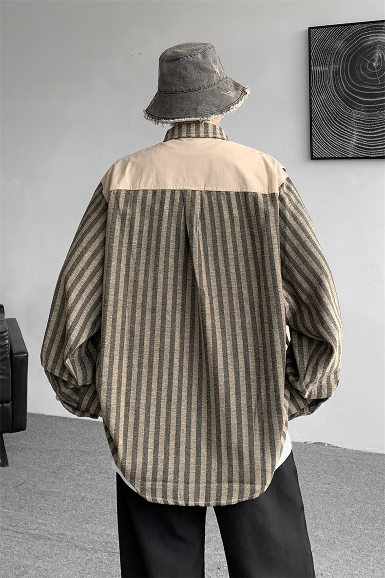 8XL-M特大码衬衫男假两件拼接衬衫新中式坎肩马甲外穿CS508TP68,男装衬衫,电商D206-1