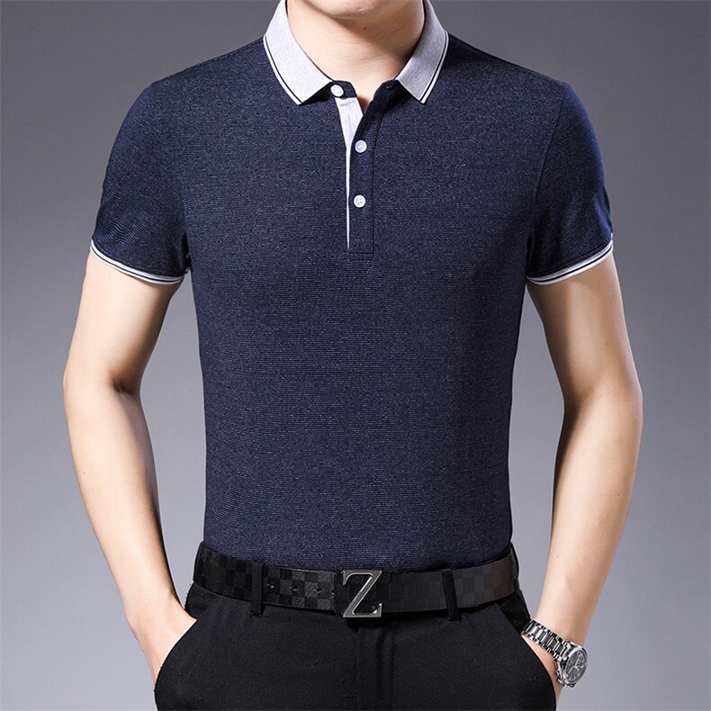 夏季男装商务休闲POLO翻领短袖T恤男2023夏季新款时尚潮流半袖,男装T恤,电商B212（原钱塘6029）