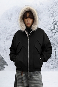雪景 冬季新品 A2332P105-座山雕加绒外套男美式工装夹克棉服图片