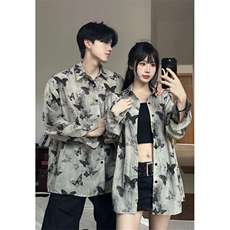 春夏季男女长袖衬衫花蝴蝶扎染防晒小众薄款开衫外套上衣C13，男装衬衫，星座1116A（原606A-3）