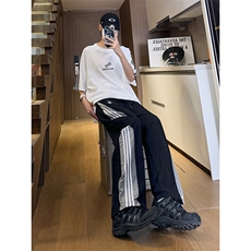 图案已做版权美式伞兵裤男宽松薄款休闲条纹工装裤K655-P50控68，男装工装外套，星座205-5