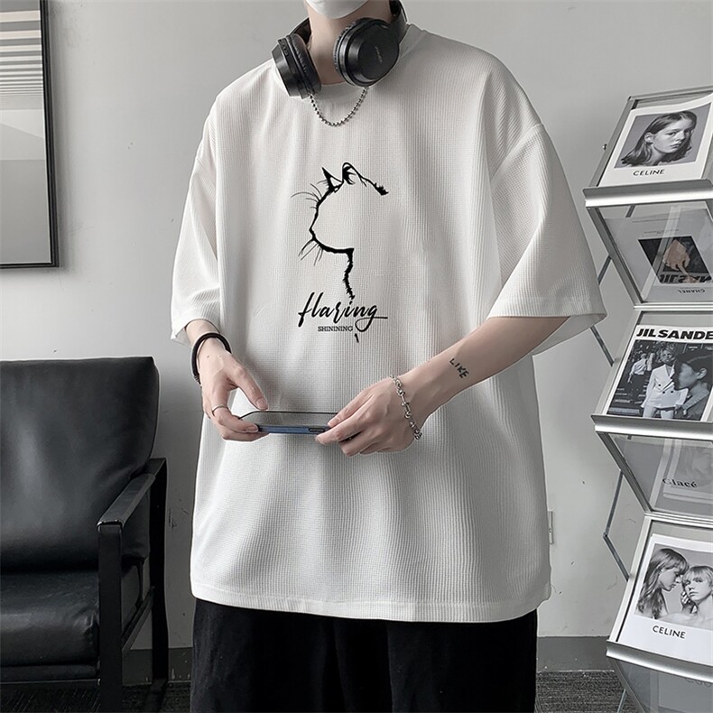 华夫格t恤男短袖男大码五分袖大皂风HT73344-P22,男装T恤,电商A040
