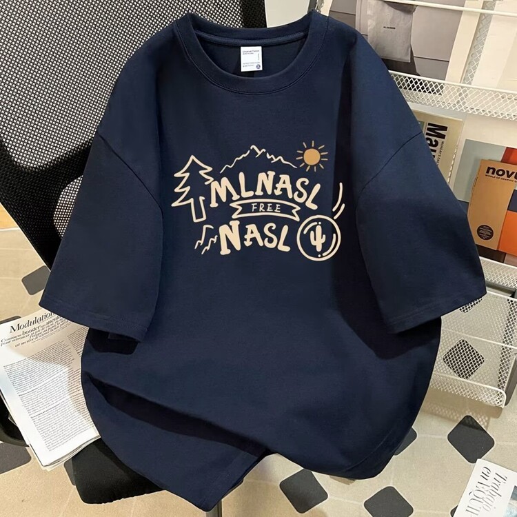重磅纯棉短袖t恤男装黑色上衣服美式潮流全棉半袖圆领打底衫,男装T恤,星座218-8