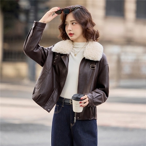 【冬季女装新款】可脱卸毛领休闲加绒保暖皮棉P-145图片