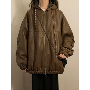 春秋季皮衣外套男女同款新款美式夹克XZ102B-1-JK2535P85图片