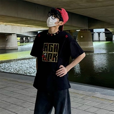万针全刺绣工艺抖音得物高品质260克重磅纯棉双纱美式高街短袖T恤，男装T恤，电商A486