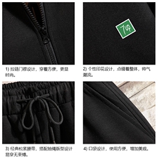 TK6058-P85开衫连帽卫衣套装男运动套装两件套砖墙挂拍，男装卫衣，电商A040A
