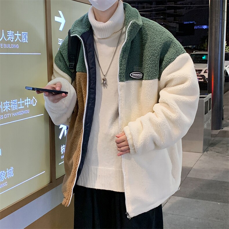 2024新款冬季加绒加厚棉服羊羔绒百搭保暖ins外套男装MY104P95图片