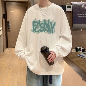 直播品质 秋冬重磅潮牌嘻哈美式印花纯棉长袖T恤打底衫CT387特P28图片