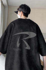 量大优可提供视频2024夏季麂皮绒短袖T恤D223A-LPT2429-P20，男装T恤，电商019-1