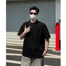 夏季新款简约拼接纯色T恤男士时尚百搭休闲半袖潮流时髦修身短袖，男装T恤，星座506
