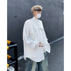 男装衬衫24春季潮牌男士叠穿宽松垂感长袖衬衣XZ514-2-202415-P78，男装衬衫，星座514-2(原B239)
