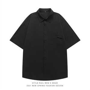 2021年夏季新款纯色衬衫男白底平铺短袖衬衫DS-C407-CS302-P35